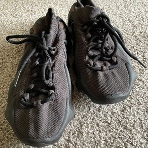 Women's Black Knit Lace-Up Sneakers
